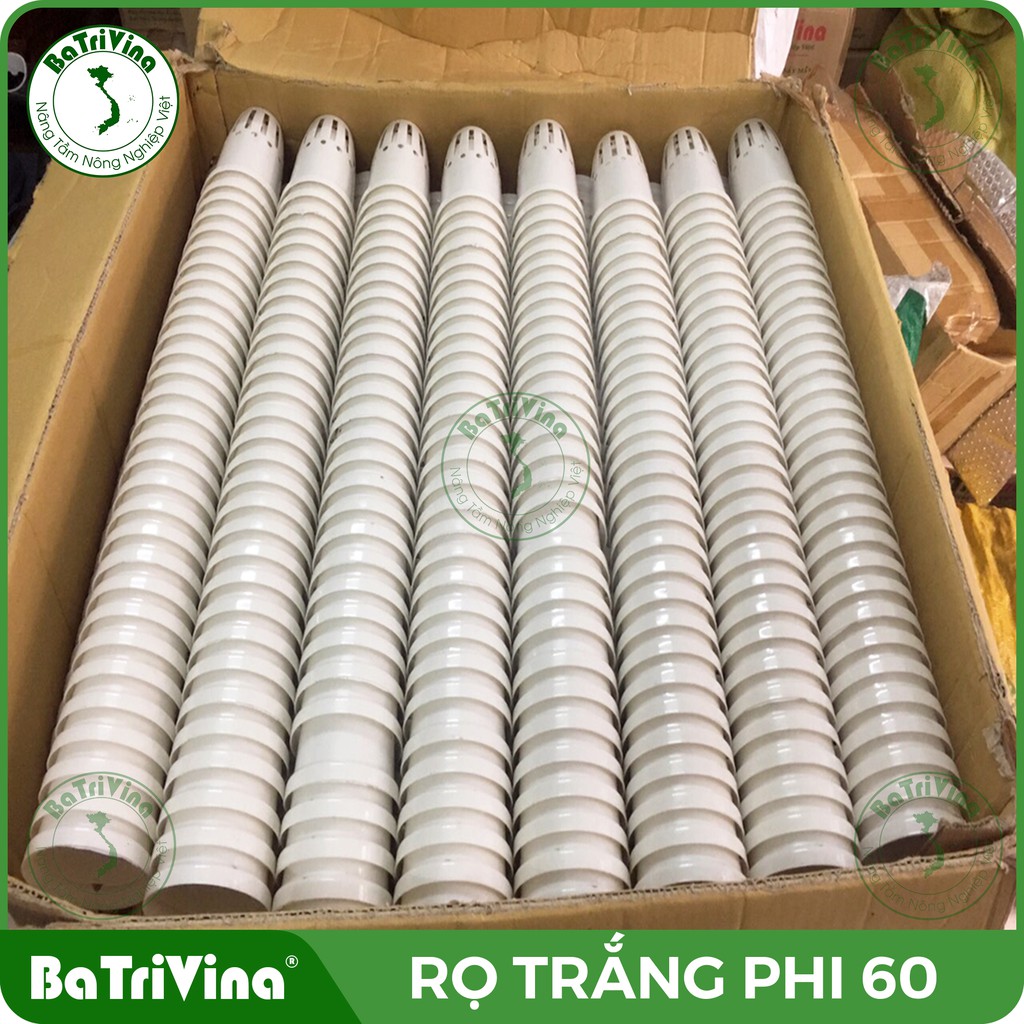 COMBO 100 rọ trắng nguyên sinh 70x100 (phi khoan 60) trồng rau thủy canh cho ống nước PVC phi 110