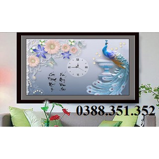 Tranh thêu chữ thập Đồng Hồ Phú Quý Cát Tường LV3125 58*39cm