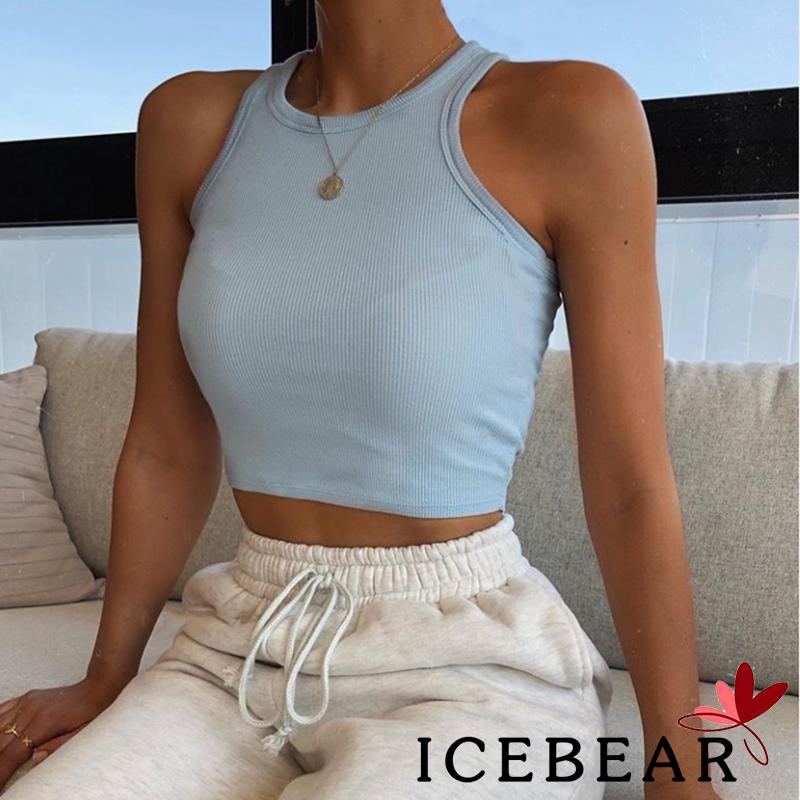 Áo Lửng Không Tay Màu Trơn Thời Trang Cho Nữ