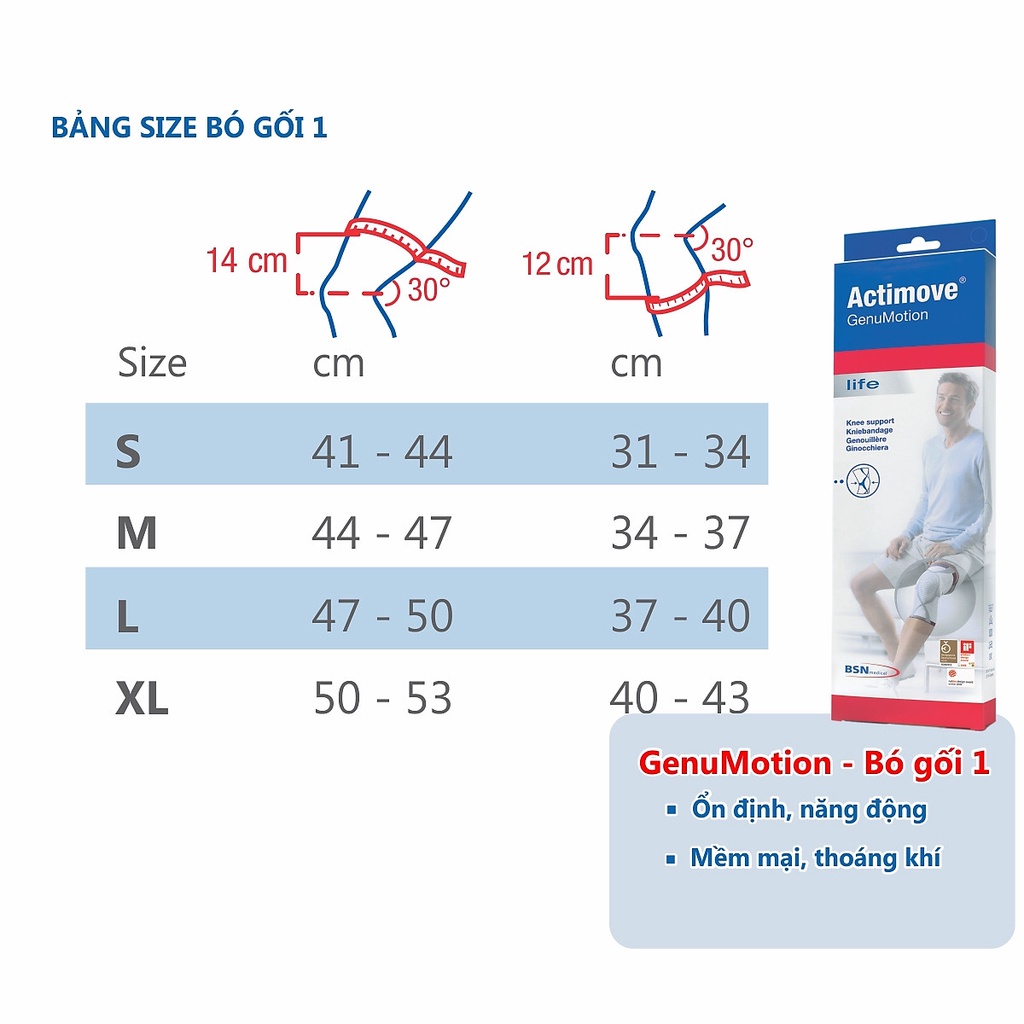 Bó gối thể thao và chấn thương chỉnh hình cao cấp ACTIMOVE GenuMotion - MEDICAL