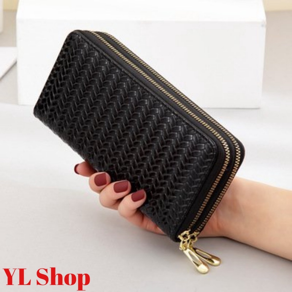 Ví nữ dài cầm tay NEW-0028 kiểu dáng 2 khóa kéo tiện dụng chất liệu da cao cấp bền đẹp sang trọng