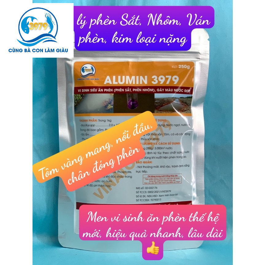 ALUMIN 3979-  MEN ĐẶC TRỊ PHÈN, VI SINH ĂN PHÈN, GÂY MÀU NƯỚC ĐẸP.