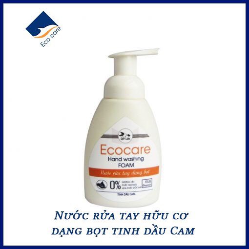 Nước rửa tay hữu cơ diệt khuẩn dạng bọt tinh dầu cam 250ml. Thương hiệu Ecocare | BigBuy360 - bigbuy360.vn