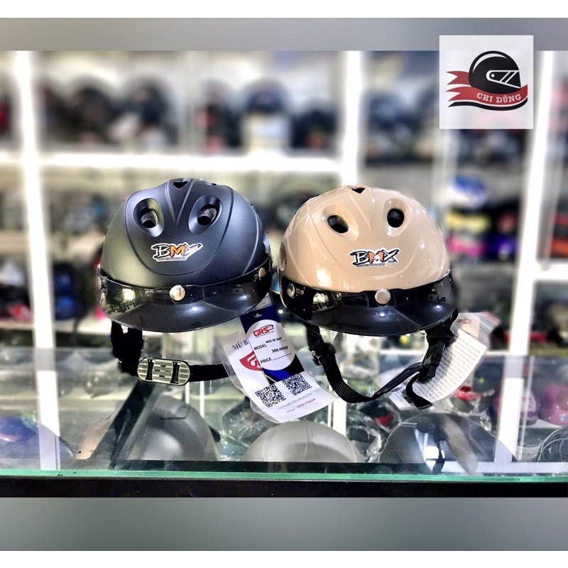 Mũ bảo hiểm nửa đầu xe máy/ xe đạp cao cấp BMX nhẹ và có lỗ thông gió