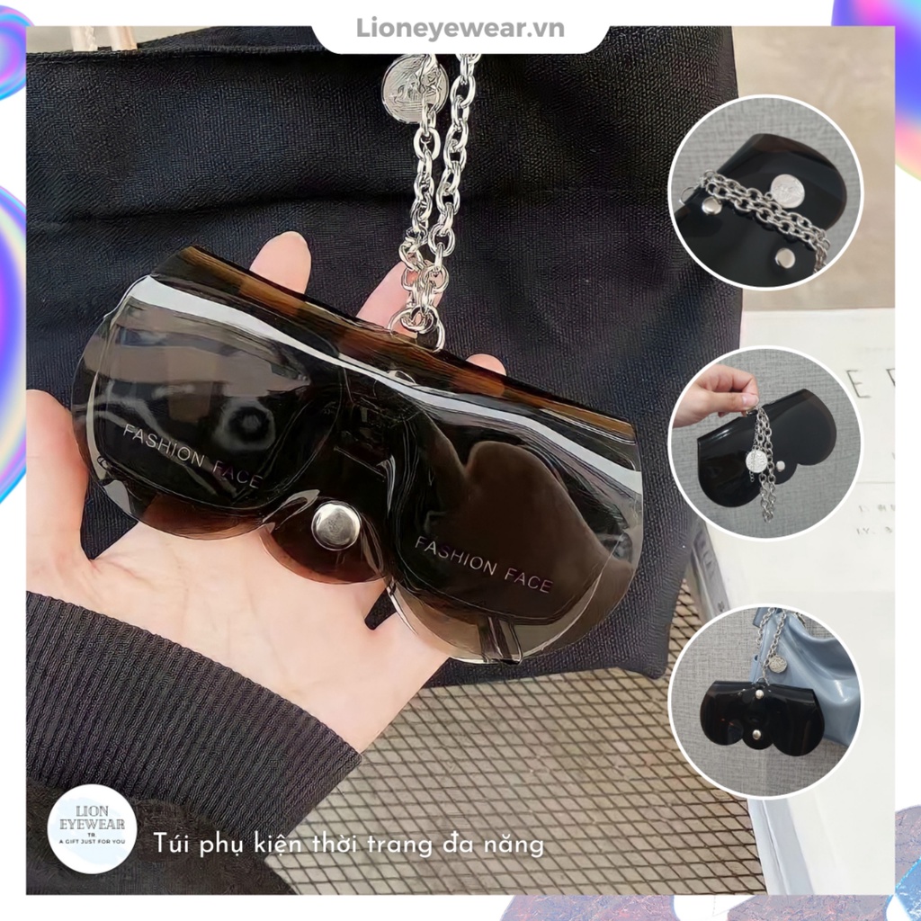 Ví đựng kính mắt cao cấp có dây treo LIONEYEWEAR Túi đựng mắt kính chống xước