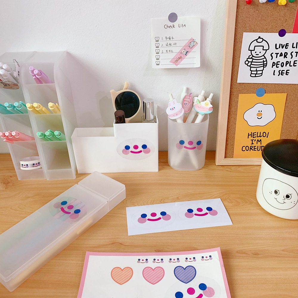 Sticker dán trang trí điện thoại hình mặt cười đáng yêu DIY