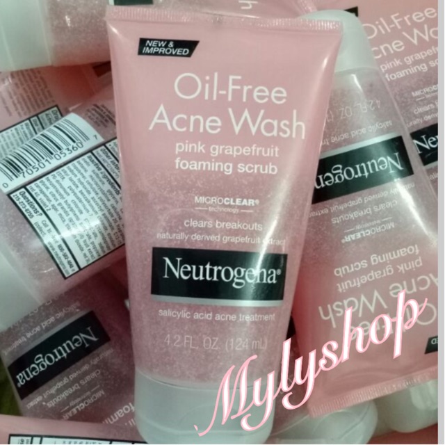 Sữa rửa mặt ngăn mụn Neutrogena Oil Free Acne Wash Pink Grapefruit foaming scrub | BigBuy360 - bigbuy360.vn
