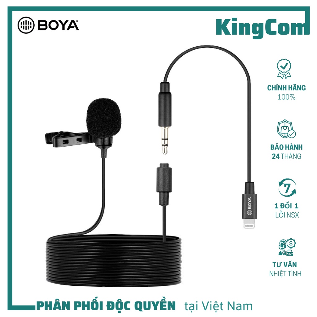 BOYA BY-M2, Micro Thu Âm Kẹp Áo Cổng Lightning Cho Thiết Bị IOS - Hàng Chính Hãng/Bảo Hành 2 Năm