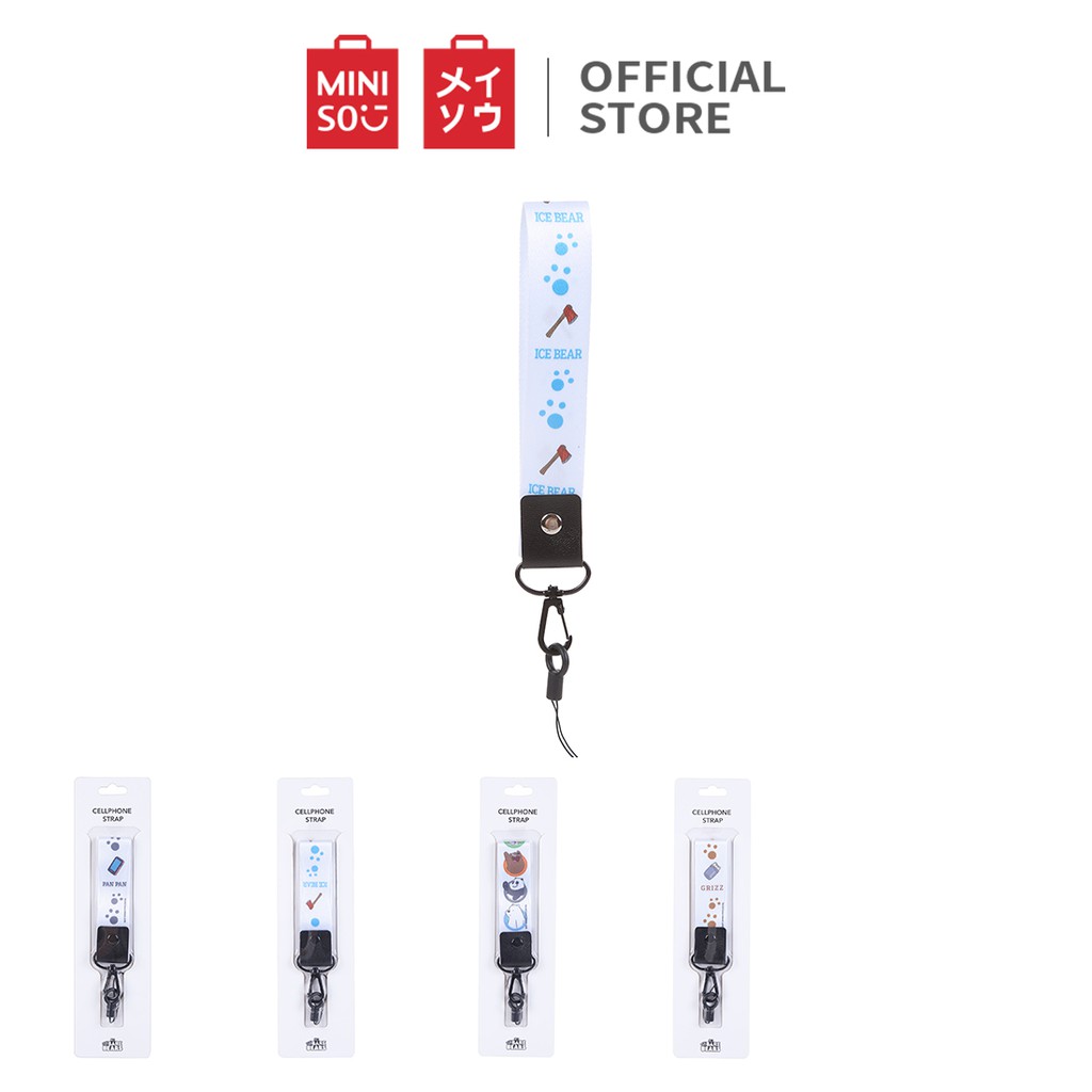 Dây đeo điện thoại Miniso gia đình gấu 15g (Trắng) - Hàng chính hãng