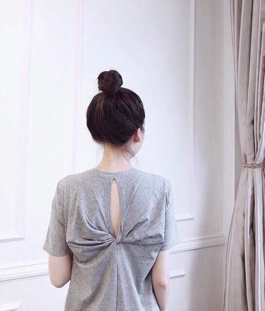 Đầm suông-váy cotton cổ tym xoắn lưng 4 màu-ảnh thật trải sàn | BigBuy360 - bigbuy360.vn