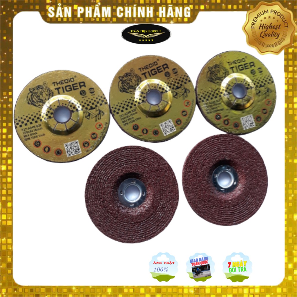 Đá Mài Sắt Hiệu THEOID TIGER Màu Đỏ 100X6X16mm Chính Hãng - Mài Mối Hàn, Kim Loại, Inox - Siêu Nhanh