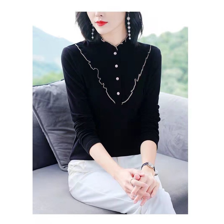 Áo thun dài tay phong cách phương Tây thời trang thu đông dành cho nữ