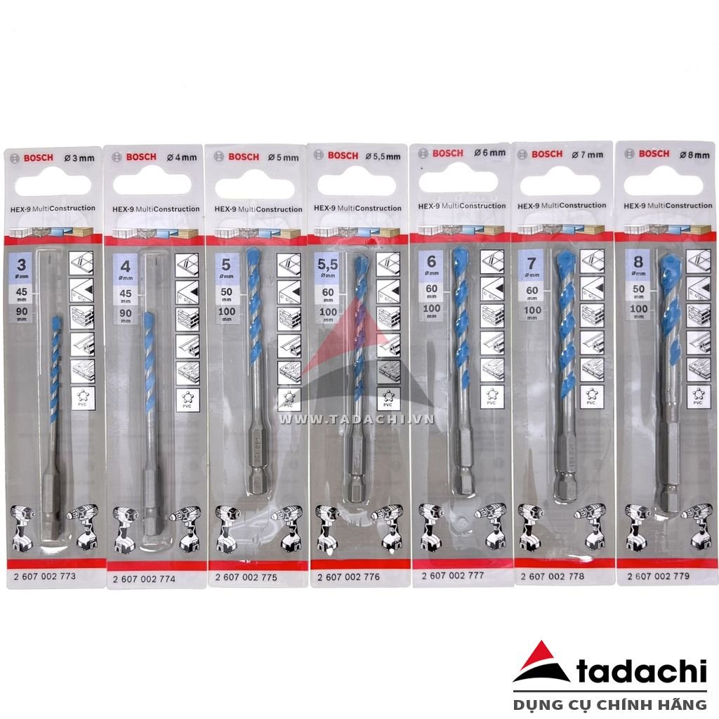 Mũi khoan đa năng chuôi lục giác HEX-9 MultiConstruction BOSCH (chọn size mũi) | Tadachi