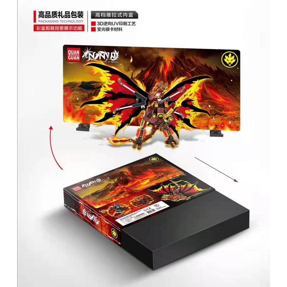 đồ chơi lego xếp hình lắp ráp QuanGuan ninja- bộ sư tập rồng