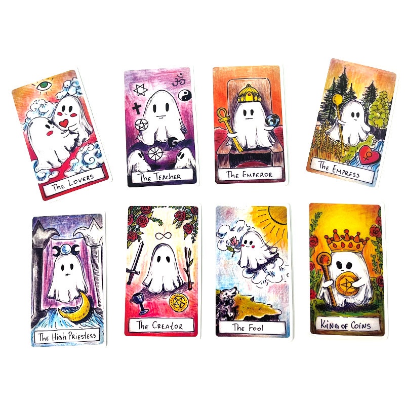 Bộ Bài The Cute Ghost Tarot - Moonchild Tarot Nifoki E3