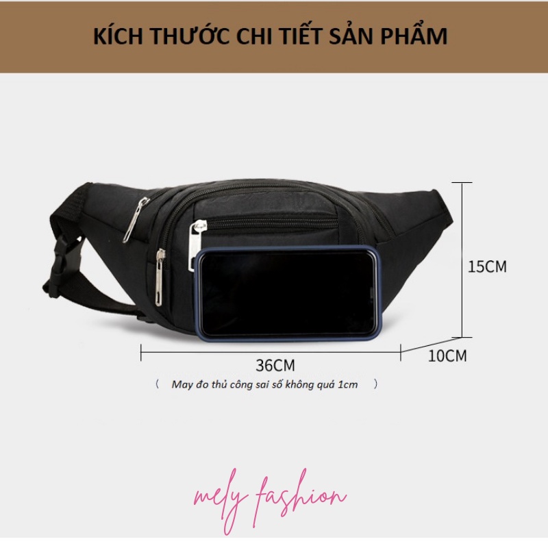 Túi đeo chéo hông bụng nam nữ chạy bộ thể thao dã ngoại nhiều ngăn cực kỳ tiện dụng TV02