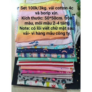 Set vải cotton tập may 100k/3kg