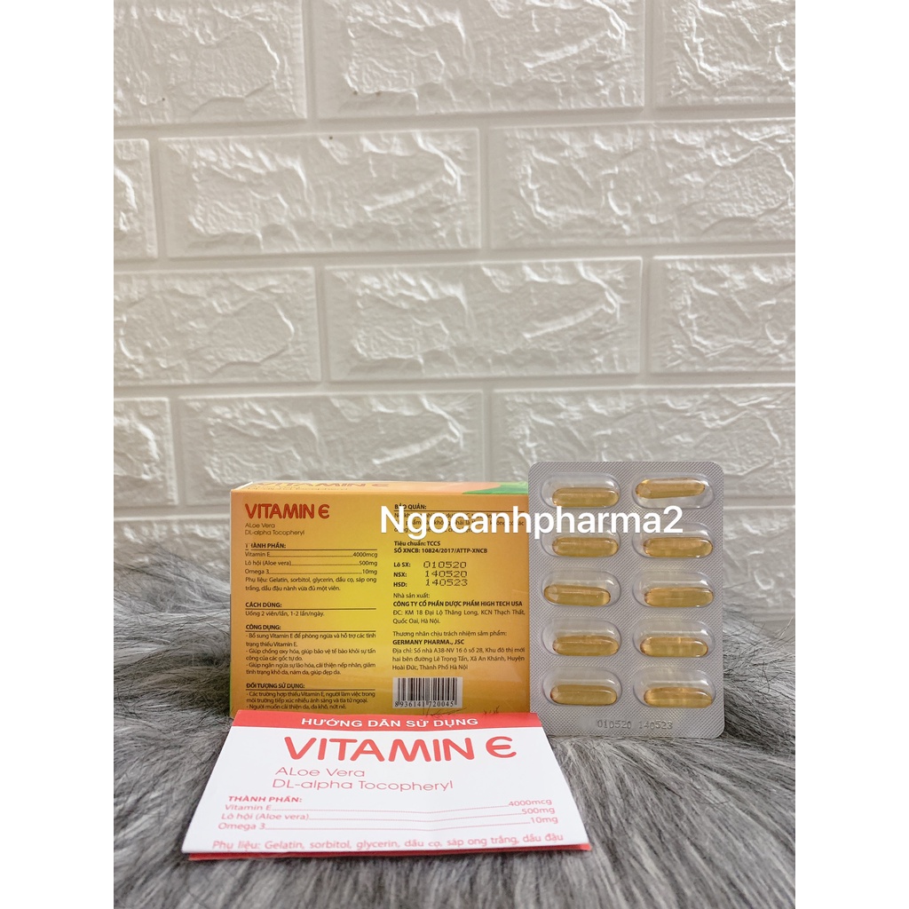 Vitamin E đẹp da chống lão hoá da hộp 30 viên