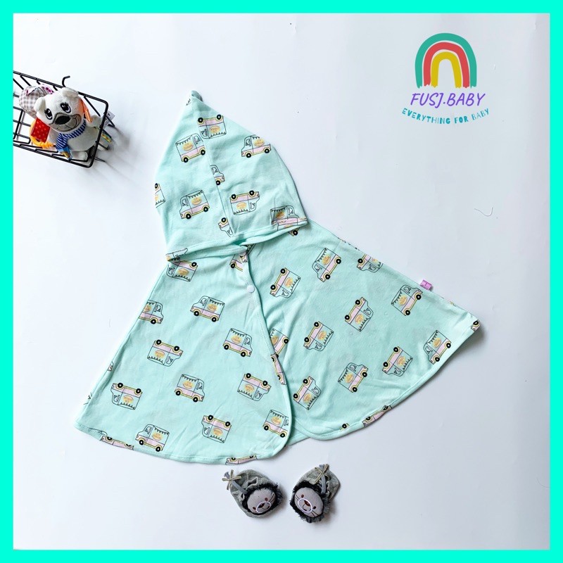 Áo Chống Nắng Cho Bé, Áo Choàng Cánh Dơi Họa Tiết Đáng Yêu Fusi Chất Liệu Cotton - Sunkids