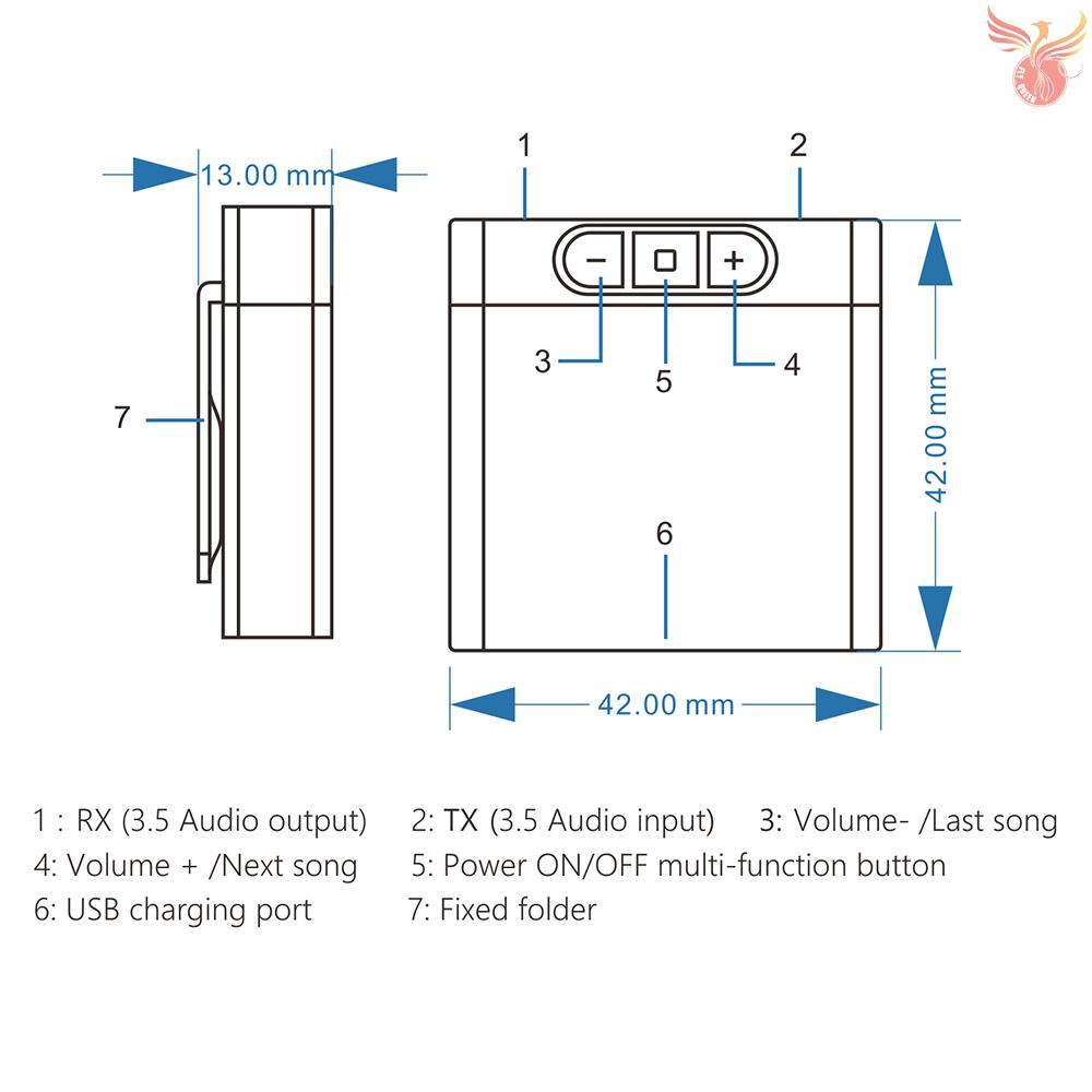 Bộ Chuyển Đổi Âm Thanh Tx8 2 Trong 1 Bluetooth 5.0 Cho Tv Pc Headphone Mp3 / Mp4