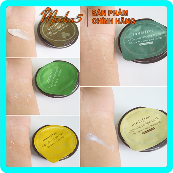 Mặt nạ hũ mini INNISFREE Capsule Recipe Pack Mask rửa và ngủ nuôi dưỡng da mịn màng 10ml