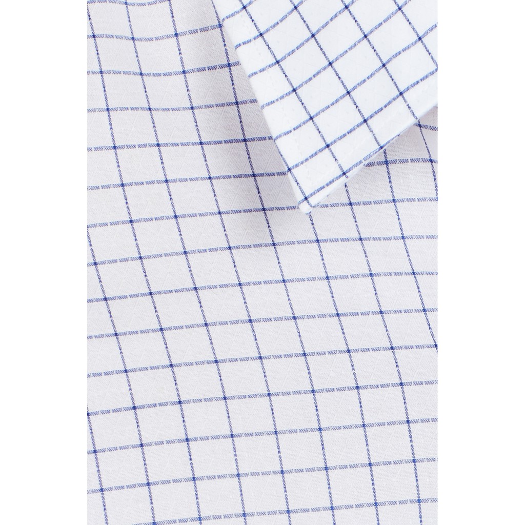 Áo sơ mi nam Slim fit dài tay trắng sọc ca rô