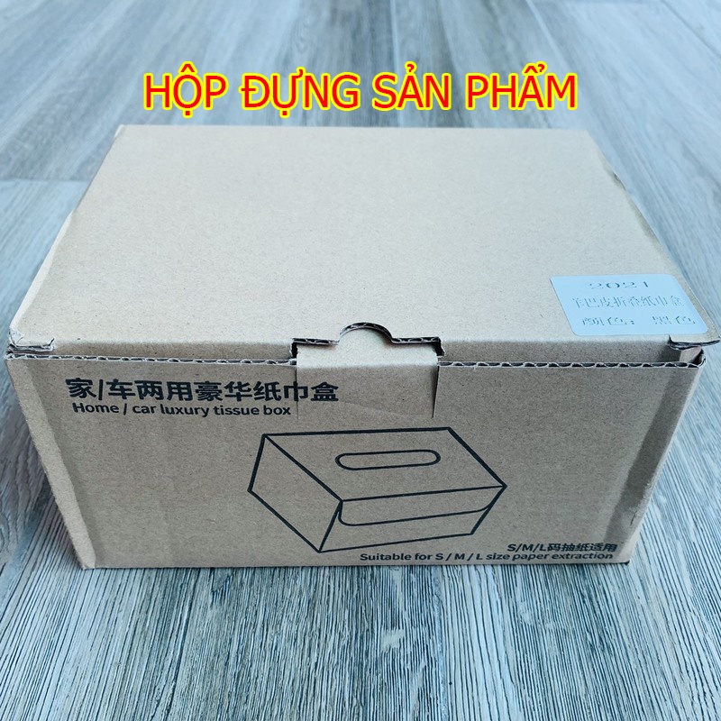 Hộp Đựng Khăn Giấy Trên Ô Tô Cao Cấp Sang Trọng Tặng Kèm Khăn Giấy Trong Hộp