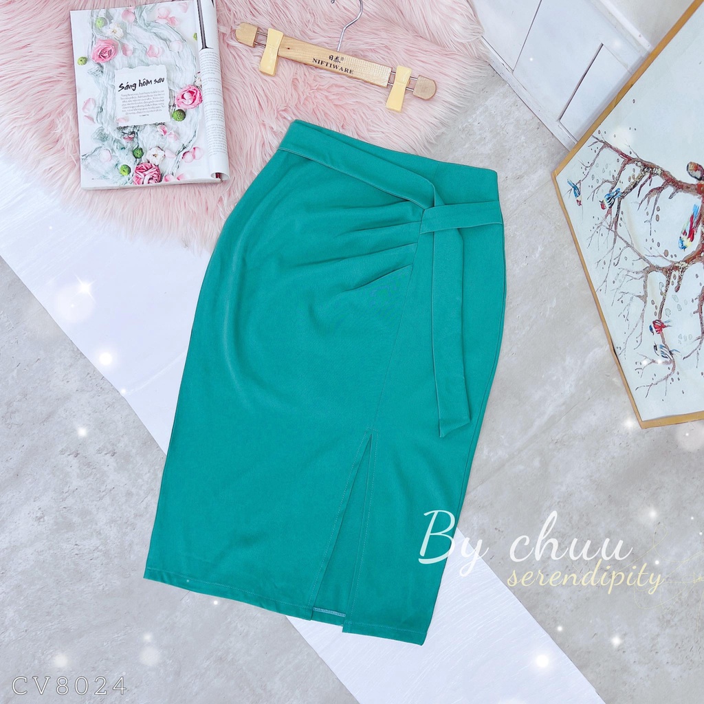 Chân váy ôm công sở kiểu xoắn dây CHUU CV8024
