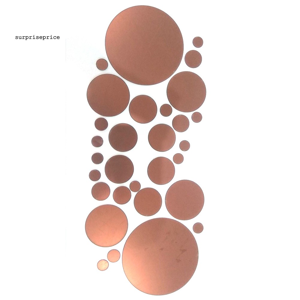 Set 30 Miếng Dán Tường Hình Tròn Tráng Gương 3d Độc Đáo Tiện Lợi