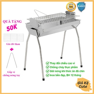 Bếp nướng than hoa TopV VCM thay đổi chiều cao vỉ Bếp nướng than hoa không khói nướng ngoài trời lò nướng than inox