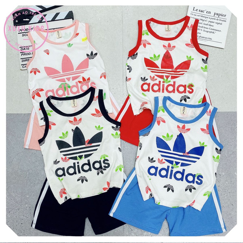 Quần áo trẻ em, bộ ba lỗ thể thao Quảng Châu xuất dư cho bé trai bé gái size từ 8 đến 18kg