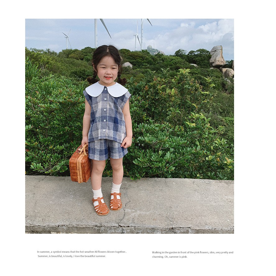 Bộ kẻ sọc phong cách Hàn cho bé gái B64- 21002