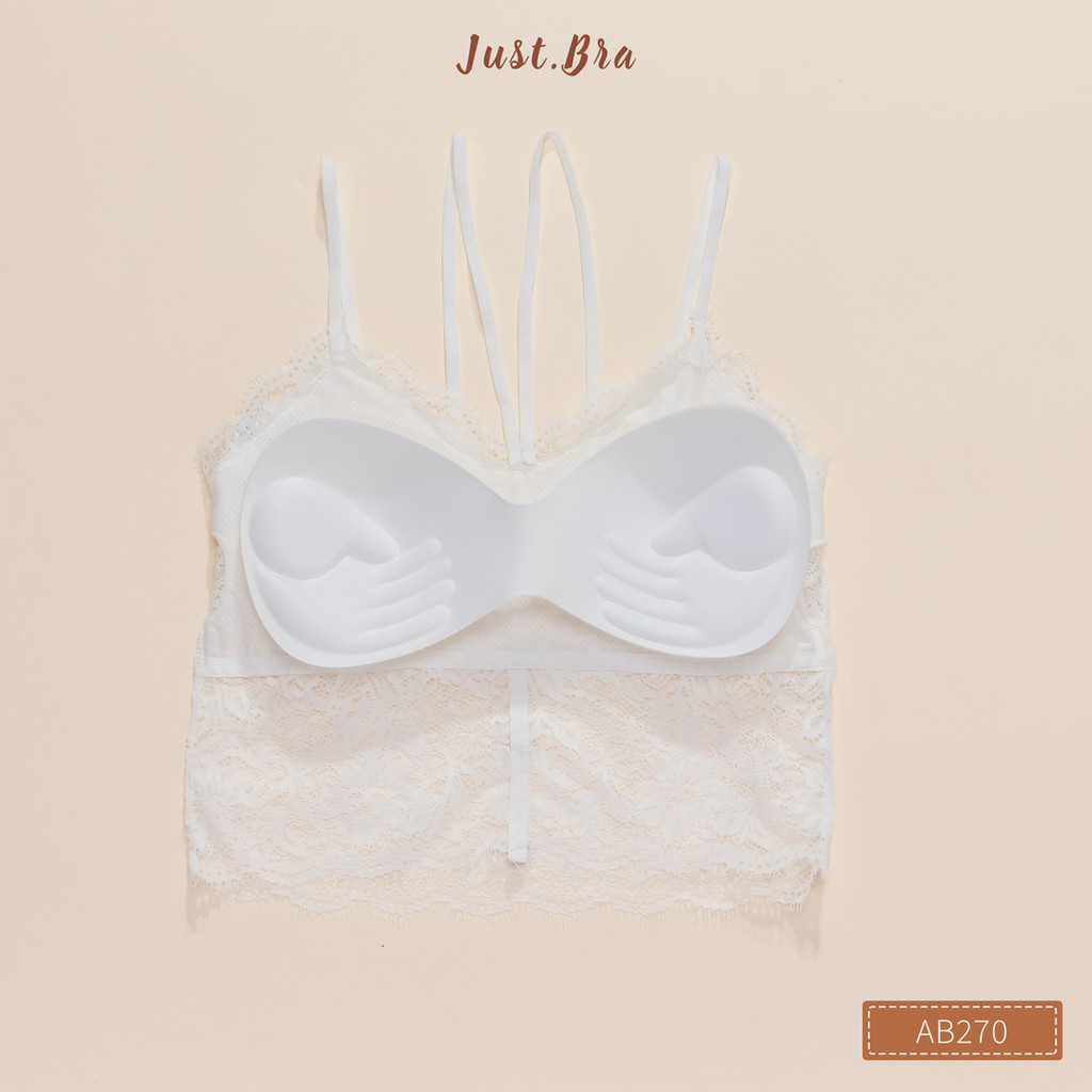 Áo lót ren Just Bra mềm mại, dây mảnh cách điệu, nữ tính AB270 | BigBuy360 - bigbuy360.vn