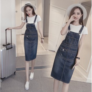 Đầm Jean Dài Vừa Kích Thước S-5XL Phong Cách Hàn Quốc Cho Nữ