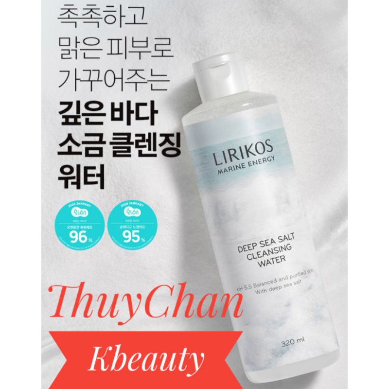 (Lirikos) Nước tẩy trang muối biển Lirikos Marine Energy Deep Sea Salt Cleansing Water 320ml