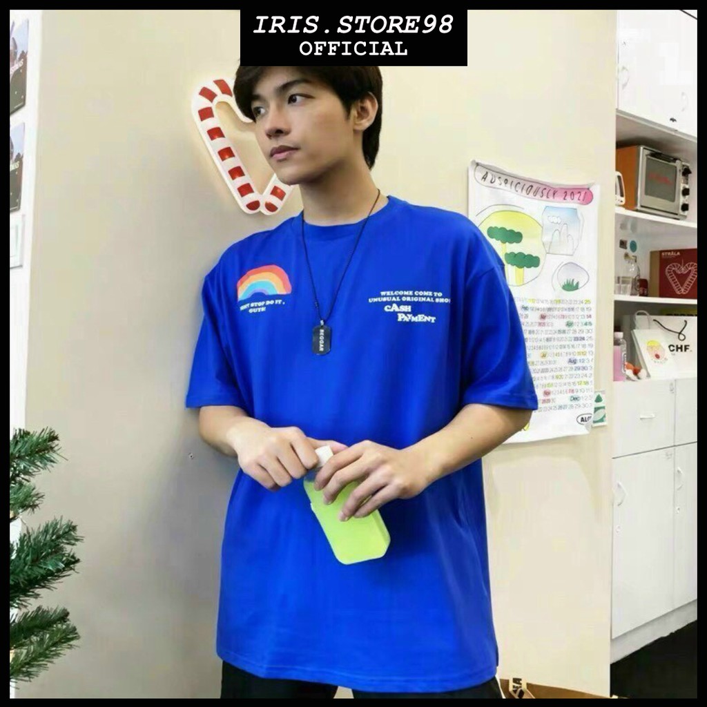 Áo thun Streetwear ✅ Form Rộng Nam Nữ Unisex Phông Tay Lỡ Oversize Chất đẹp - Áo CASH PAYMENT | Xanh dương