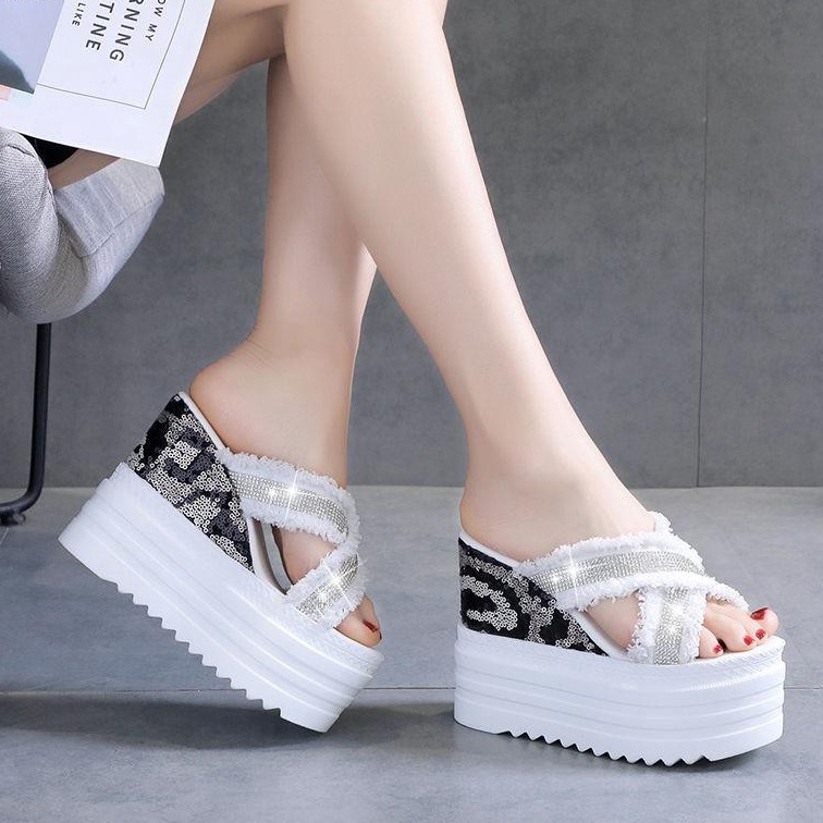 Dép Đế Bằng/Đế Dày Tăng Chiều Cao 12cm Thời Trang Dành Cho Bạn Nữ