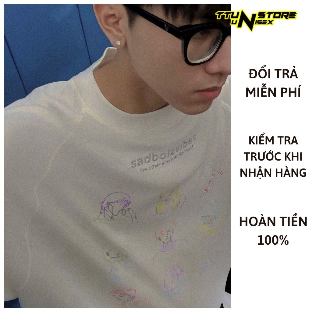 Áo Thun SADBOIZ TOSS , SB Sadboizvibes Tee Local Brand Full Tag Chữ Thêu Nam Nữ Form Rộng Vibes Aint Cry TTUN STORE | BigBuy360 - bigbuy360.vn