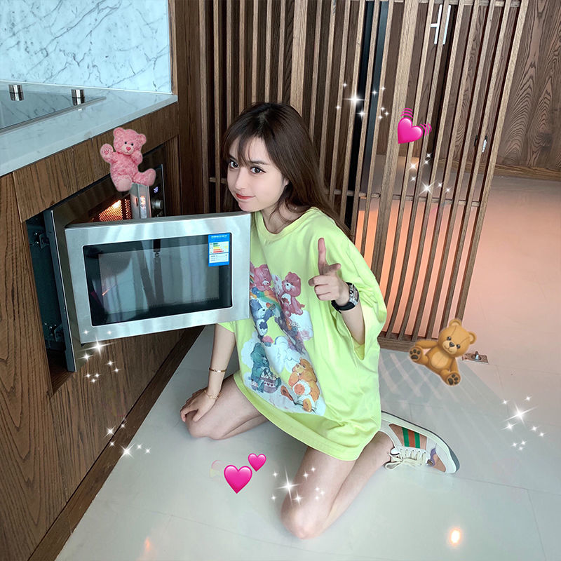 Summer new 2021 Korean loose short sleeve T-shirt for girls