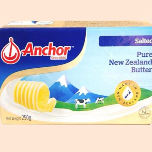 Bơ Mặn Anchor 250gr ( dùng làm bánh su kem , bánh mì bơ tỏi , ..)