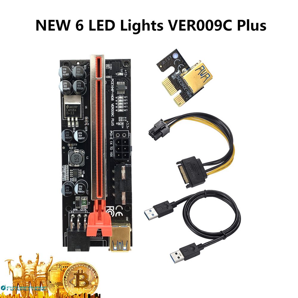 Card Chuyển Đổi Pci-E Pcie 009c Plus Sang Usb 3.0 Sata Sang Usb 3.0 Kèm Cáp 6pin 1x 16x
