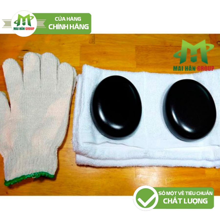 Combo 2 Viên Đá Chườm Gan 500gr + Bao Tay + Túi Chườm Gan - Đá Tự Nhiên