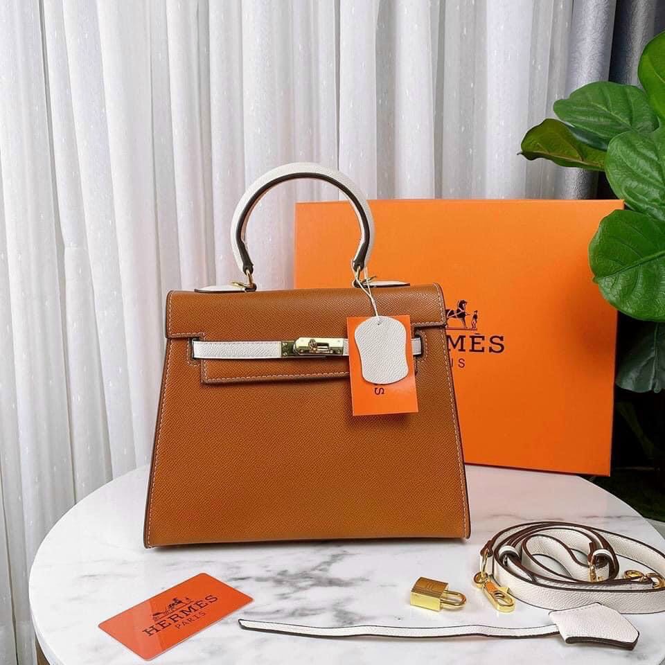 Túi kely size 25 Túi xách Nữ Hermess Dáng Cao Tặng Kèm Khăn,Có Dây Dài Đeo Chéo Cực Xinh