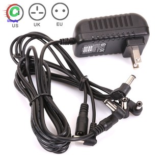 9V DC 1A Guitar Effects Pedal Powers Supply Adapter / Connectors + Power Cord 5 Way Chain Cable fonte pedal