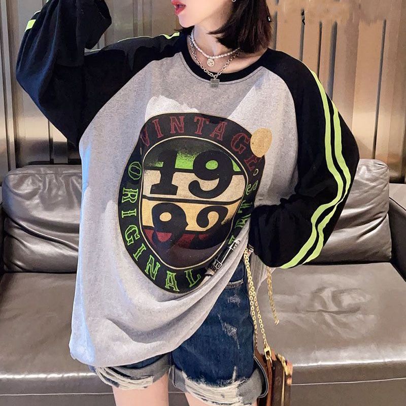 Áo Sơ Mi Nữ Tay Dài Oversize Màu Sắc Tương Phản