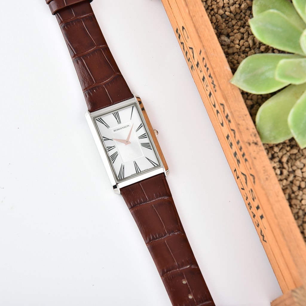 Đồng hồ Romanson Man Watch TL0390MJWH nam máy Thụy Sĩ mặt nhỏ kính chống xước, chống nước dây da cao cấp chính hãng