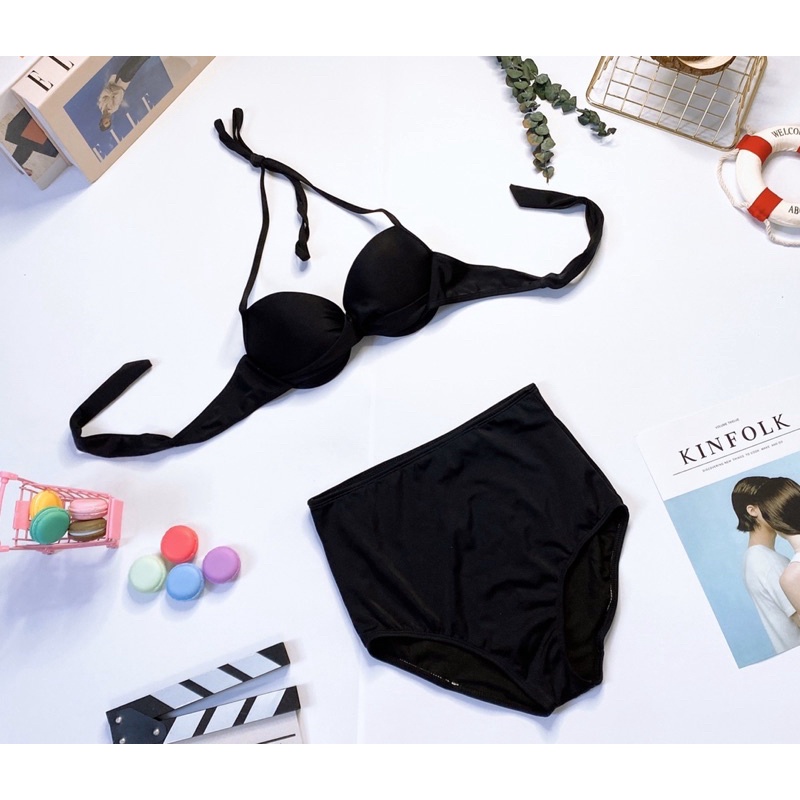 [NHIỀU MÀU] Bikini cạp cao áo cúp ngực