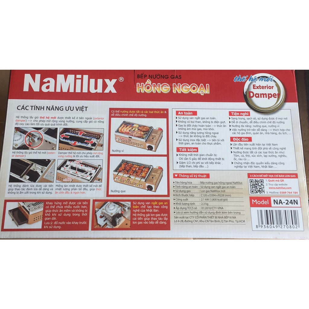 Bếp nướng gas mini hồng ngoại Namilux Na-24N