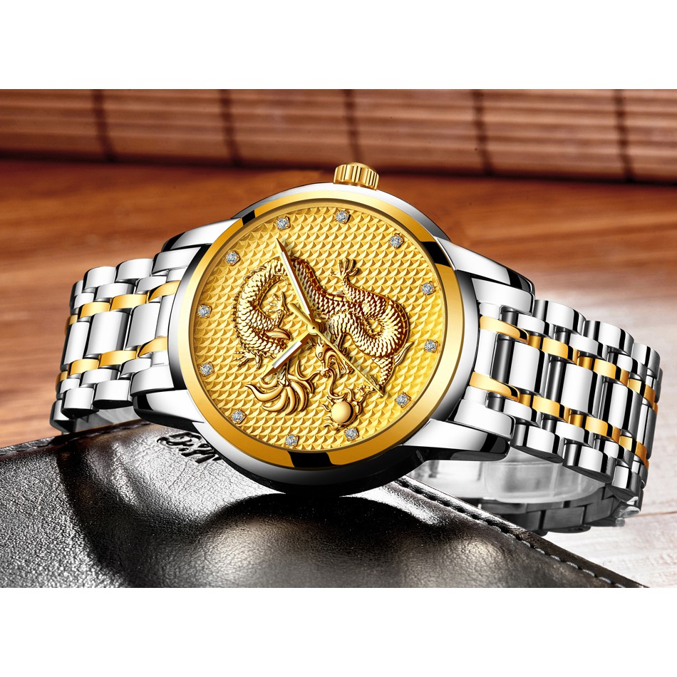 Đồng hồ nam rồng vàng DRAGON cao cấp dây thép đúc đặc chống nước siêu bền - Đồng Hồ Quốc Tế | BigBuy360 - bigbuy360.vn