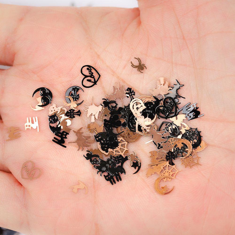OCEANMAP Miếng Dán Trang Trí Móng Tay Hình Chữ Thập / Dơi Bằng Kim Loại Màu Đen DIY